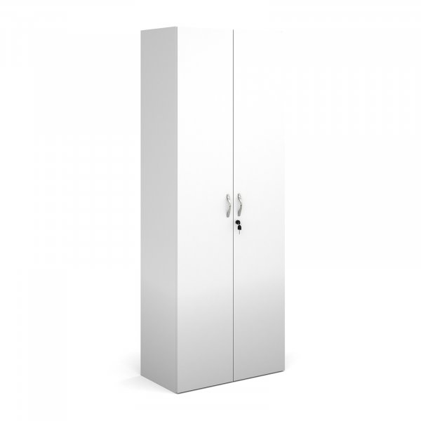 Double Door Cupboard | 2030mm High | 5 Shelves | White | Contract