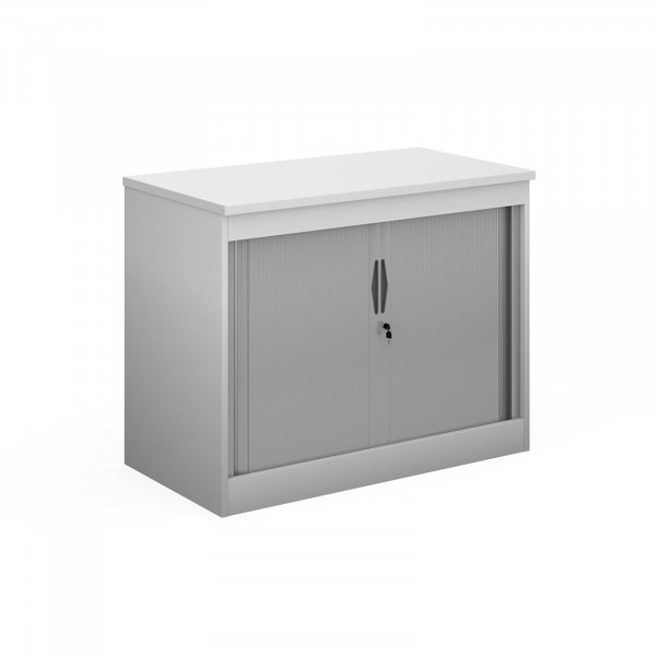Tambour Door Cupboard | 800mm High | White | Systems