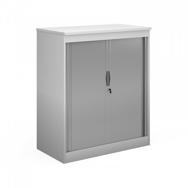 Tambour Door Cupboard | 1200mm High | White | Systems