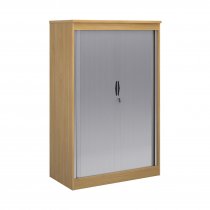 Tambour Door Cupboard | 1600mm High | Oak | Systems