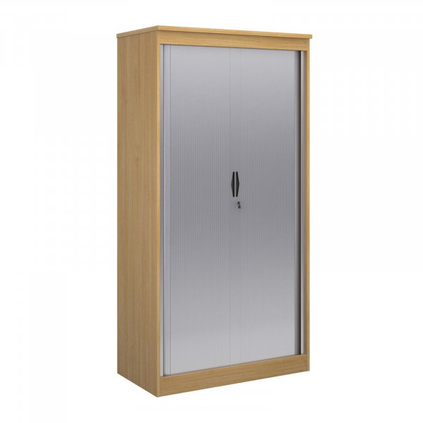 Tambour Door Cupboard | 2000mm High | Oak | Systems
