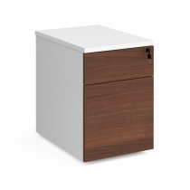 Mobile Pedestal | 609 x 426 x 600mm | White Carcass | 2 Walnut Drawers | Duo