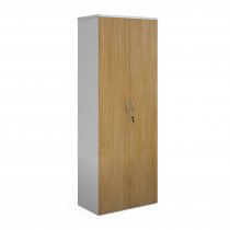 Double Door Cupboard | 2140mm High | White Carcass | Oak Doors | Duo