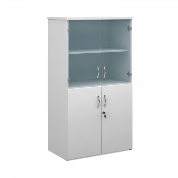 Combination Unit | 1440mm High | White | Glass Upper Doors | Duo