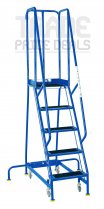 Narrow Aisle BS Steps | Platform Height 1.25m | Ribbed Treads | Blue | Steptek