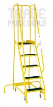 Narrow Aisle BS Steps | Platform Height 1.25m | Ribbed Treads | Yellow | Steptek