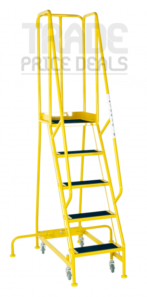Narrow Aisle BS Steps | Platform Height 1.25m | Anti-Slip Treads | Yellow | Steptek
