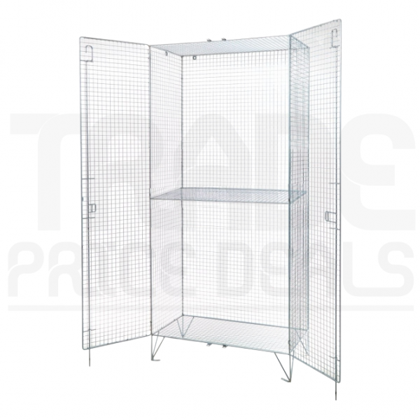 Wire Mesh Cupboard | 1360 x 915 x 457mm | Double Door | 2 Shelves