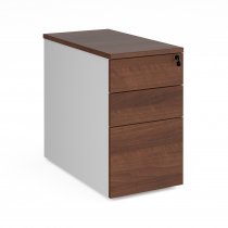 Desk Height Pedestal | 800mm Deep | 3 Drawers | Walnut | Deluxe