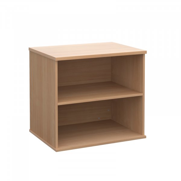 Desk Height Bookcase | 600mm Deep | 2 Shelves | Beech | Deluxe