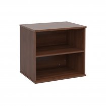 Desk Height Bookcase | 600mm Deep | 2 Shelves | Walnut | Deluxe