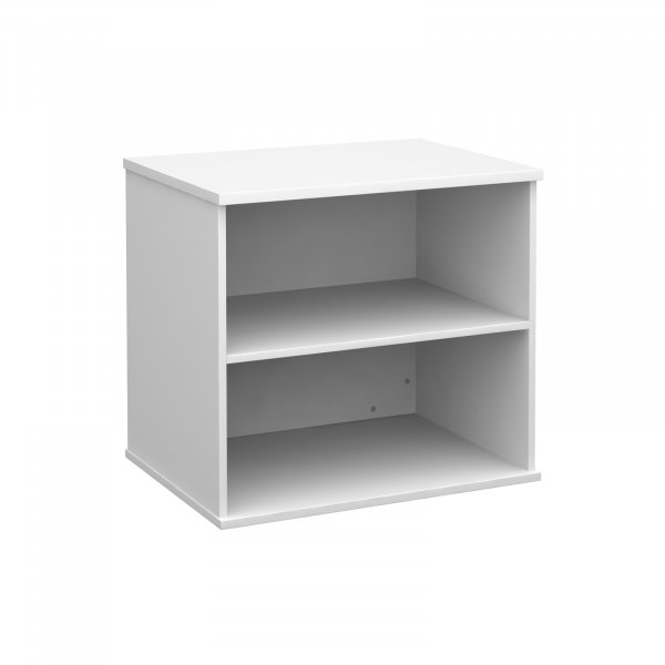 Desk Height Bookcase | 600mm Deep | 2 Shelves | White | Deluxe