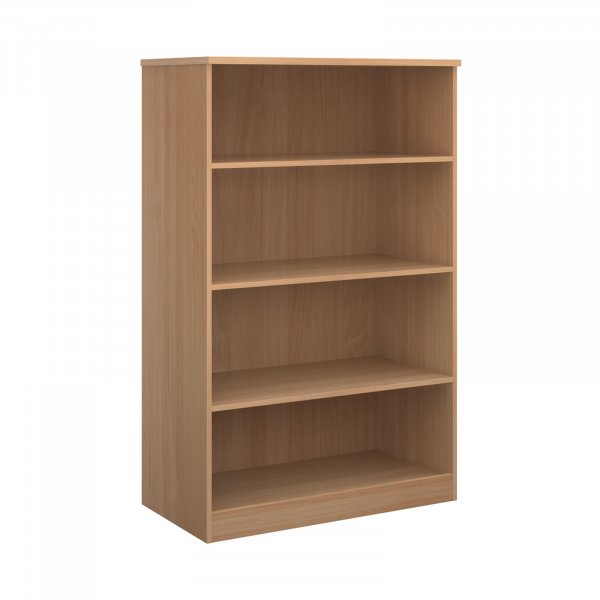 Office Bookcase | 1600mm High | 4 Shelves | Beech | Deluxe