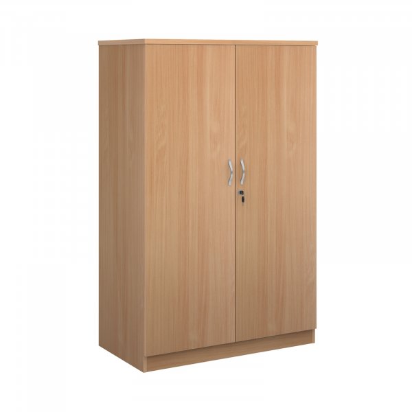 Double Door Cupboard | 1600mm High | 4 Shelves | Beech | Deluxe
