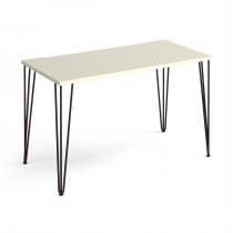 Home Office Desk | 1200 x 600mm | White | Black Hairpin Legs | Tikal