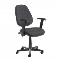 Fabric Operator Chair | Charcoal | Adjustable Arms | Bilbao