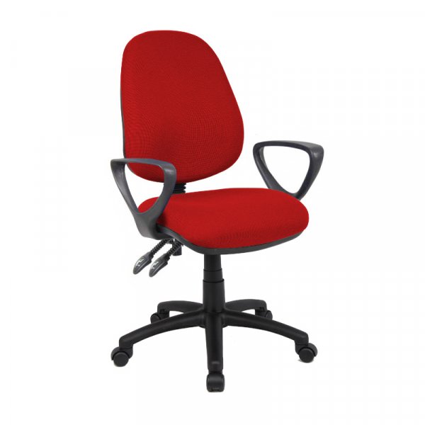 Operator Chair | Burgundy | PCB | Fixed Arms | Vantage 100