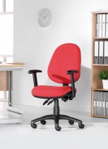 Operator Chair | Burgundy | PCB | Adjustable Arms | Vantage 100