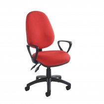 Operator Chair | Red | PCB | Fixed Arms | Vantage 100