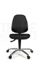 Vinyl Low Chair | High Back | No Arms | Independent Seat Tilt | Standard Castors | Noir | L-Tech