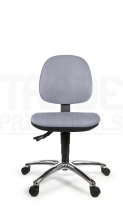 Vinyl Low Chair | Medium Back | No Arms | Static Seat | Standard Castors | Seal Grey | L-Tech