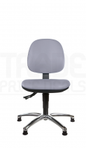 Vinyl Low Chair | Medium Back | No Arms | Static Seat | Glides | Seal Grey | L-Tech