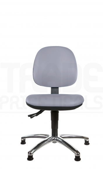 Vinyl Low Chair | Medium Back | No Arms | Independent Seat Tilt | Glides | Seal Grey | L-Tech