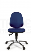 Vinyl Low Chair | High Back | No Arms | Independent Seat Tilt | Standard Castors | Marina Blue | L-Tech