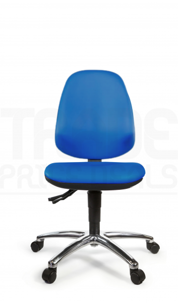Vinyl Low Chair | High Back | No Arms | Static Seat | Standard Castors | Clash Blue | L-Tech