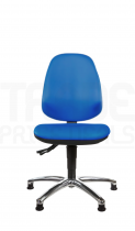 Vinyl Low Chair | High Back | No Arms | Independent Seat Tilt | Glides | Clash Blue | L-Tech