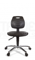 PU Low Chair | No Arms | Static Seat | Braked Castors | Black | L-Tech