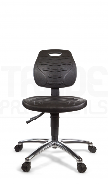 PU Low Chair | No Arms | Seat Slide | Standard Castors | Black | L-Tech