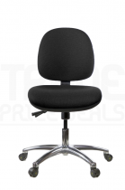 ESD Low Chair | Medium Back | No Arms | Static Seat | Braked Castors | Charcoal Grey | E-Tech