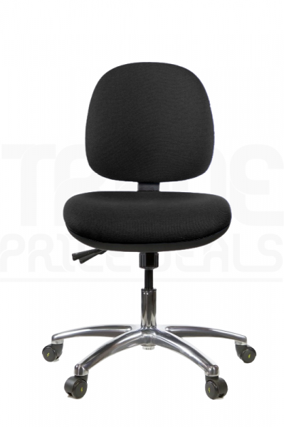 ESD Low Chair | Medium Back | No Arms | Seat Slide | Braked Castors | Charcoal Grey | E-Tech