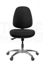 ESD Low Chair | High Back | No Arms | Static Seat | Braked Castors | Charcoal Grey | E-Tech