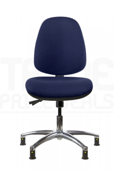 ESD Low Chair | High Back | No Arms | Static Seat | Glides | Twilight Navy | E-Tech