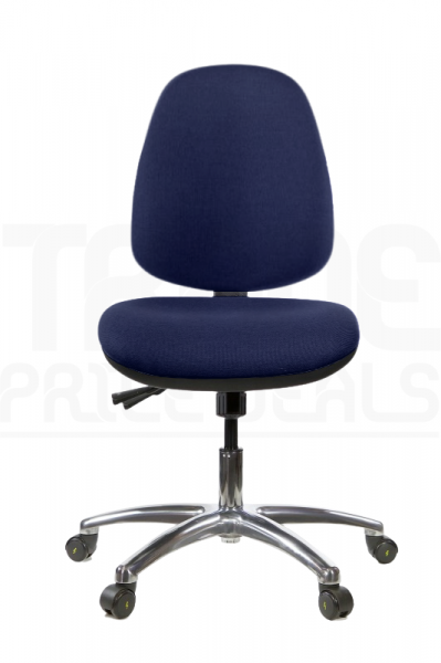 ESD Low Chair | High Back | No Arms | Seat Slide | Standard Castors | Twilight Navy | E-Tech