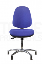 ESD Low Chair | High Back | No Arms | Seat Slide | Glides | Corinth Blue | E-Tech