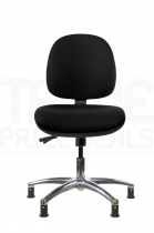 ESD Low Chair | Medium Back | No Arms | Static Seat | Glides | Black | E-Tech