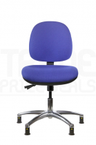 ESD Draughtsman Chair | Chrome Footrest | High Back | Adjustable Arms | Static Seat | Glides | Twilight Navy | E-Tech
