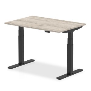 Sit-Stand Desk | 1200 x 800mm | Black Legs | Grey Oak Top | Air