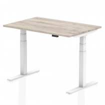 Sit-Stand Desk | 1200 x 800mm | White Legs | Grey Oak Top | Air