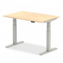 Sit-Stand Desk | 1200 x 800mm | Silver Legs | Maple Top | Air