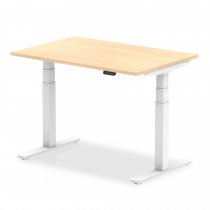 Sit-Stand Desk | 1200 x 800mm | White Legs | Maple Top | Air