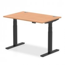 Sit-Stand Desk | 1200 x 800mm | Black Legs | Oak Top | Cable Ports | Air