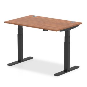 Sit-Stand Desk | 1200 x 800mm | Black Legs | Walnut Top | Cable Ports | Air