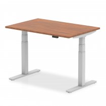 Sit-Stand Desk | 1200 x 800mm | Silver Legs | Walnut Top | Air