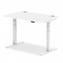 Sit-Stand Desk | 1200 x 800mm | White Legs | White Top | Cable Ports | Air