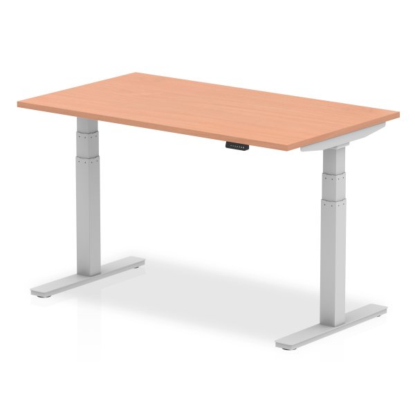 Sit-Stand Desk | 1400 x 800mm | Silver Legs | Beech Top | Air