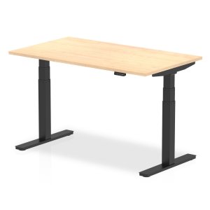 Sit-Stand Desk | 1400 x 800mm | Black Legs | Maple Top | Air